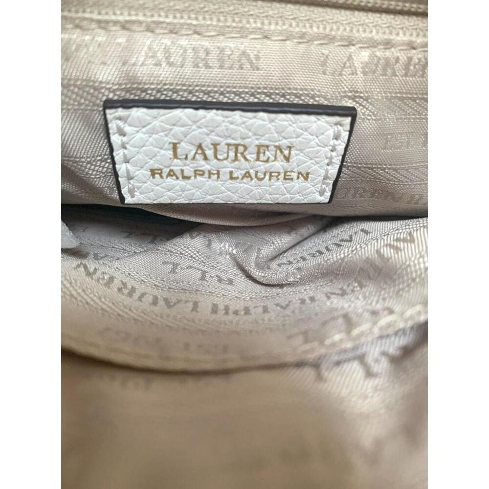 LAUREN RALPH LAUREN Pebbled White Vegan Leather Slim File Crossbody Bag NWT - Picture 7 of 8
